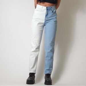 Hollister Ultra High Rise Mom Jean Two Tone Size 15R